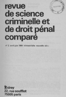 Revue de science criminelle 1984-2